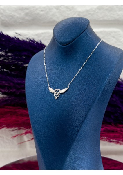 925 Ayar Gümüş Melek Kanadı Aşk Modeli Trend Kadın Kolye modelleri