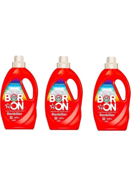 Doğal Mineralli Sıvı Çamaşır Deterjanı Renkliler Için 3 Adet 77 Yıkama.