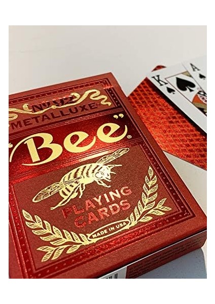 Metalluxe Oyun Kartları - Kırmızı Folyo Desenli Sırt modelleri