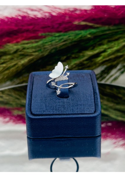 925 Ayar Gümüş Sedefli Spor Özel Tasarım Popüler Kadın Yüzük