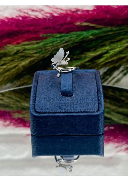 925 Ayar Gümüş Sedefli Spor Özel Tasarım Popüler Kadın Yüzük fırsatları