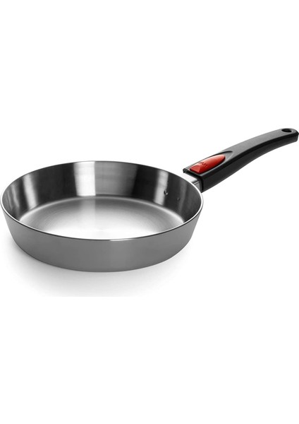 1524CO Paslanmaz Çelik Çok Katmanlı Tava 24 cm Yuvarlak, 5 cm Yüksekliğinde Indüksiyon Için Saplı