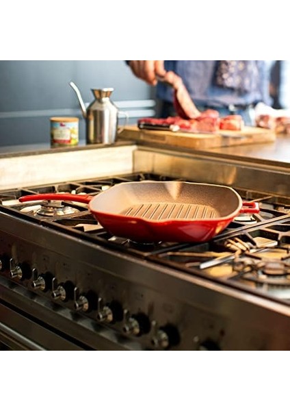 Döküm Tava, Metal Saplı, 28X28 Cm, Kırmızı fiyatları