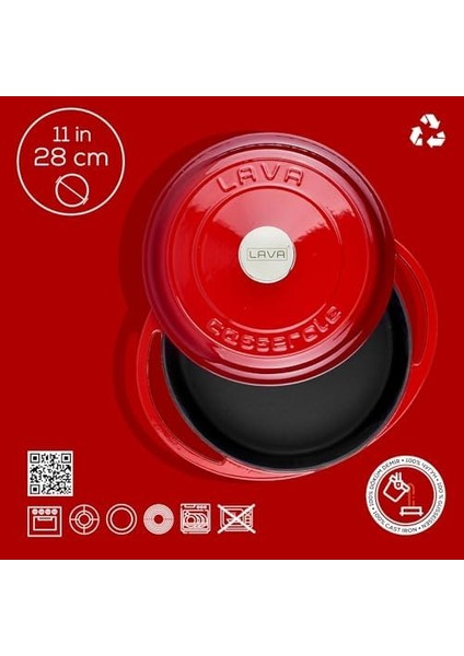 Metal Serisi - Çok Amaçlı Tencere, Yuvarlak, 28 Cm, Kırmızı modelleri