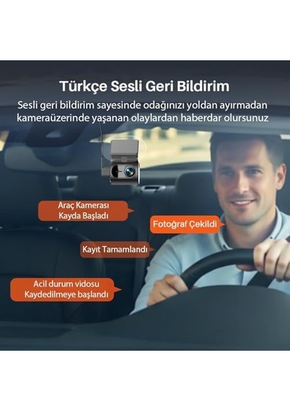 Mini 3 Gen2 2k 1296P Wifi 145° Geniş Açı Gece Görüşlü 32GB Hafıza Kartlı Akıllı Araç Kamerası modelleri