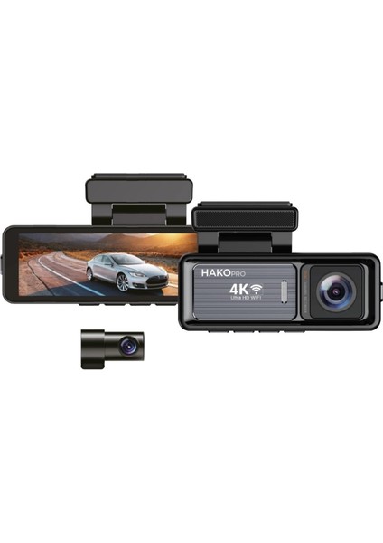 4K+1080P Ön ve Arka Kameralı 3.2” IPS Hd Ekran ve Wifi Destekli Akıllı Araç Kamerası CMR120