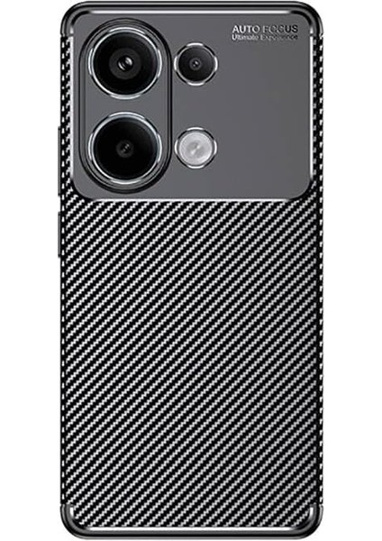 13 Pro 4g Uyumlu Kamera Korumalı Carbon Brushed Silikon Kılıf