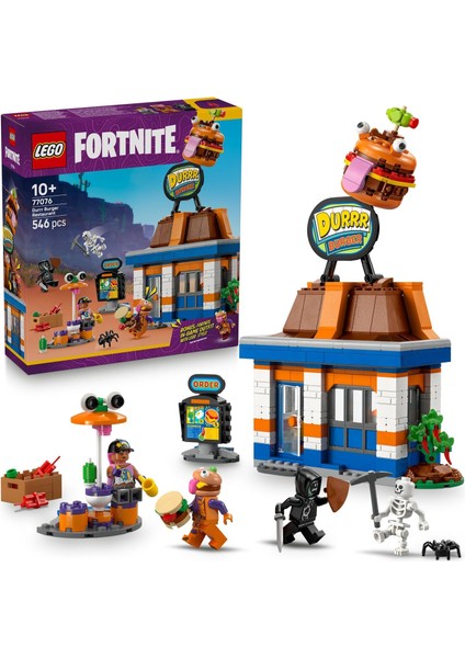 Fortnite Durrr Burger Restoranı 77076-10 Yaş Üzeri Çocuklar Için Bombacı, Burger Bey, Ruh Emici ve Iskelet Minifigürleri Içeren Video Oyunu Temalı Yaratıcı Oyuncak Yapım Seti (546 Parça)