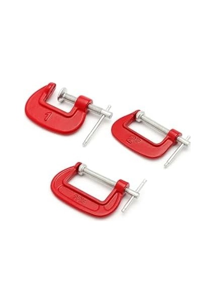 Mengene Seti, 3 Parça, Çelik Karbon, 2.5 Cm, 5.2 Cm, 6 cm Ağız Açısı, Ahşap ve Metal Sıkma Için Profesyonel Mengene Takımı modelleri