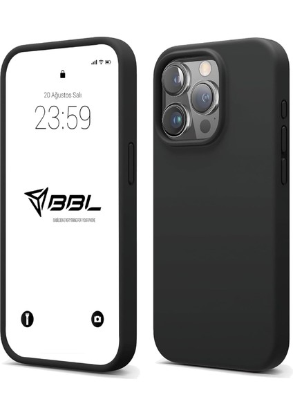 Kılıf Ince Sıvı Silikon 3 Katmanlı Tam Kaplamalı Yumuşak Jel Kauçuk Kılıf Kapak (Siyah, 13 Pro)