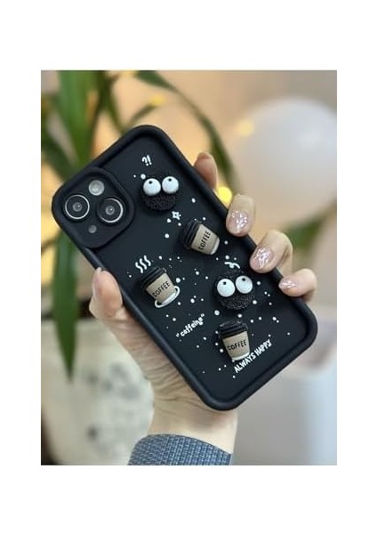 Aksesuar 13 ve 14 ile Uyumlu Siyah Coffee Kurabiye Tasarımlı Kılıf fiyatları