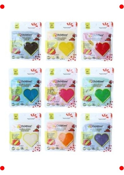 Doğal Oyun Hamuru Seti - 9 x 125GR Vakumlu Paket