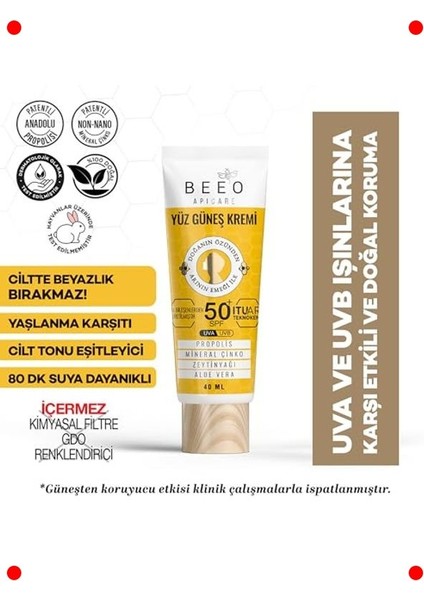 Propolisli Yüz Güneş Kremi SPF50+, Yüksek Koruma 40 ml fiyatları
