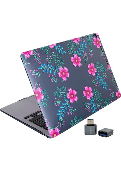 Kılıf Matebook D15 Kılıf (2019-2020-2021-2022 Yılı) ile Uyumlu Parlak 01NL Pembe-Mavi