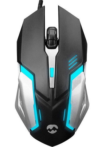 SM-G72 USB Siyah/gümüş Işıklandırmalı Oyuncu Mouse