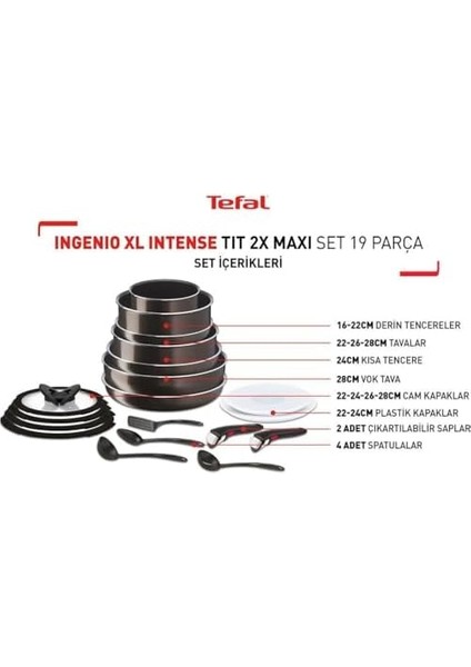 Ingenio Xl Intense Titanyum 2x Maxi Set 19 Parça modelleri