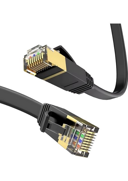 Cat7 Ethernet Kablosu 10GBPS Premium Internet Lan Kablo Flat Modem Ağ Kablosu (15 Metre)