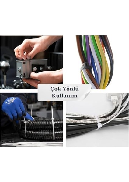Kelepçe Bağı Seti, Kelepçesi, Elektrik Kablo Bağı, Dayanıklı ve Çok Yönlü Kullanım Için Ideal, Organizasyon ve Düzenleme (100 Adet Avantajlı Paket) (Beyaz, 2.5X100MM) fiyatları