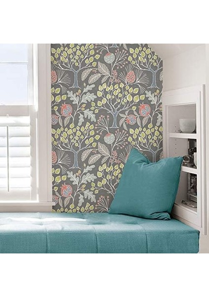 NU3039 Groovy Bahçe Gri Soy & Stick Çok Renkli Duvar Kağıdı fiyatları