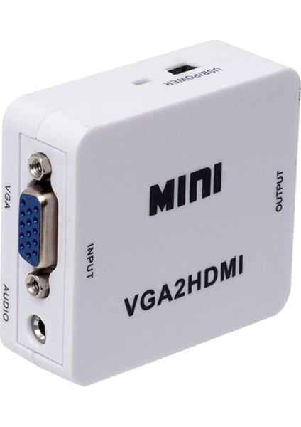 PM-18698 VGA To HDMI Ses Çıkışlı Mini Model Dönüştürü