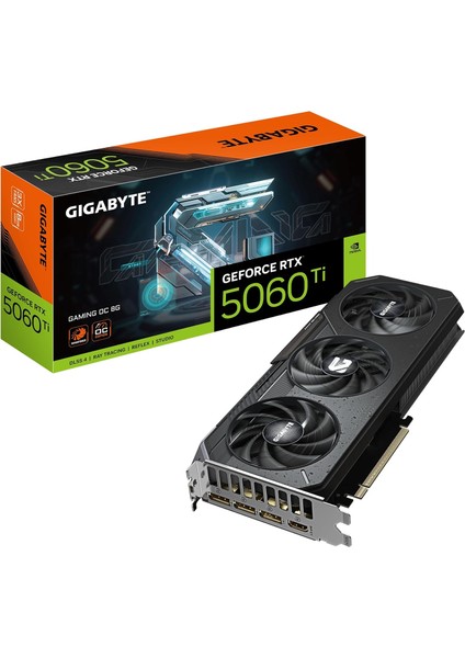 Rtx 5060 Ti Gaming Oc 8g Grafik Kartı - 8 GB Gddr7, 128 Bit, Pcı-E 5.0, 2647 Mhz Cpu Frekansı, 3 X, 1x Hdmı, GV-N506TGAMING Oc-8gd