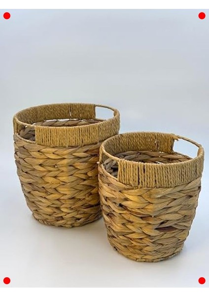 2'li Doğal El Örgüsü Hasır Saksı Kılıfı Çiçeklik fiyatları