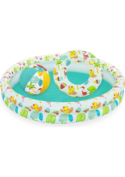 Çocuk Havuzu Seti, Su Dostları, Çap 122 x 20 cm