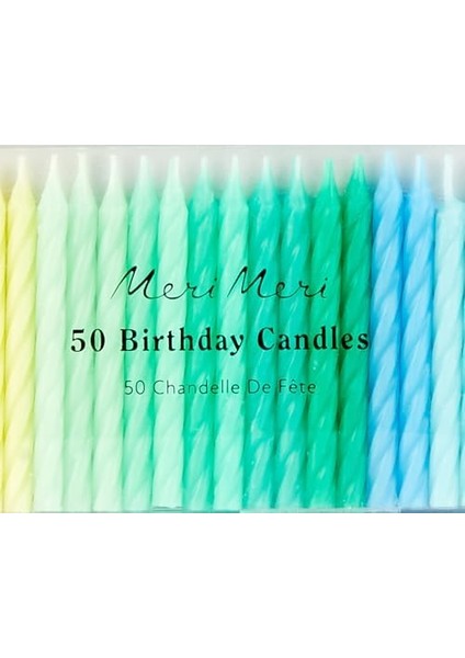 - Twisted Mini Candles - Gökkuşağı Renk Kıvrımlı Mini Mumlar - 50&apos;li modelleri