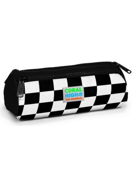 Siyah Damalı Üç Bölmeli Çantası -Erkek Çocuk