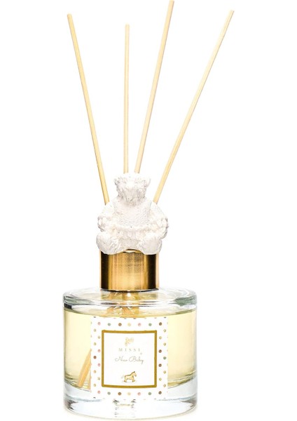 ml Ekru Ayıcık Seramik Taş Bambu Çubuklu Baby Oda Kokusu