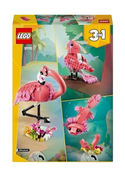 Creator 3&apos;ü 1 Arada Vahşi Hayvanlar: Pembe 31170 – 8 Yaş ve Üzeri Kız ve Erkek Çocukları Için Kakadu Veya Aksolotl&apos;a Dönüşebilen Yaratıcı Oyuncak Seti, Hediye Fikri (288 Parça) modelleri