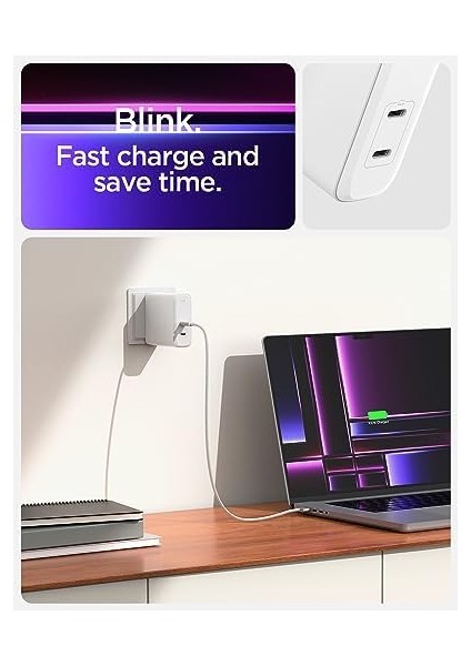 140W Usb-C 2 Port Mini Hızlı Şarj Aleti Pps 2.0 / Isı Düşürücü Gan Iıı Destekli Akım Korumalı Güç & & iPad & Type-C PE2109 - ACH06033 fiyatları