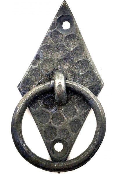 Antika Tarz Dekoratif Pirinç Dik Baklava Halka , Mobilya Kulbu - 82X41 Mm, Oksit