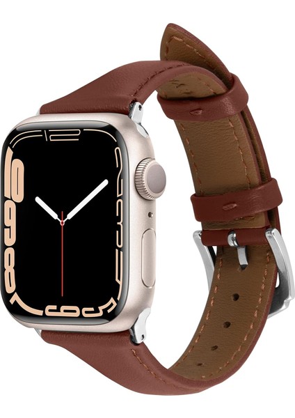 Ciel By 42MM Seri 10-41MM Seri 9/8/7-40MM Seri Se2/se/6/5/4 Kordon Kayış Kajuk Band Chestnut - AMP05442