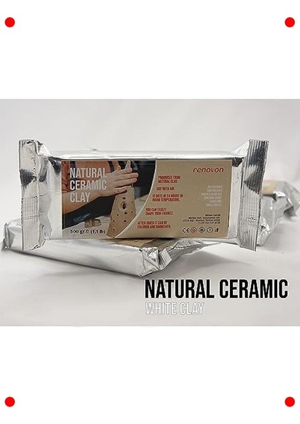 Fırınlanmayan Beyaz Modelleme Kili - 500 gr Toksik Olmayan fiyatları
