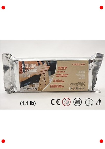 Fırınlanmayan Beyaz Modelleme Kili - 500 gr Toksik Olmayan fırsatları