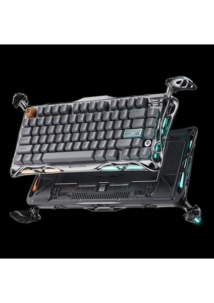 Mercury K1 Pro Rgb Kablosuz Mekanik Gaming Klavye, Çerçeveli, Q, Gri modelleri