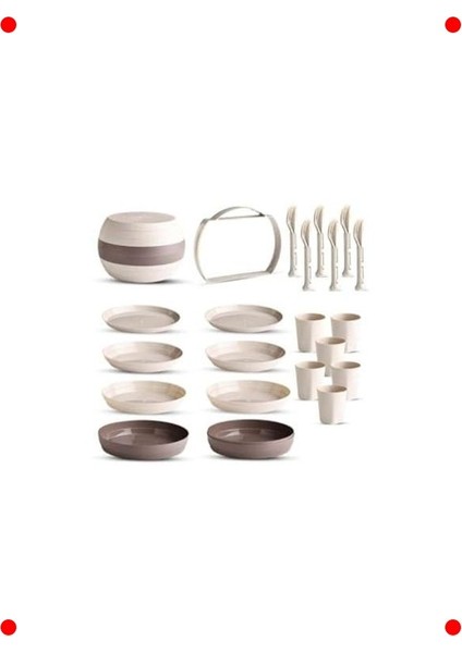 32 Parça 6 Kişilik Taşınabilir Küre Piknik Seti modelleri