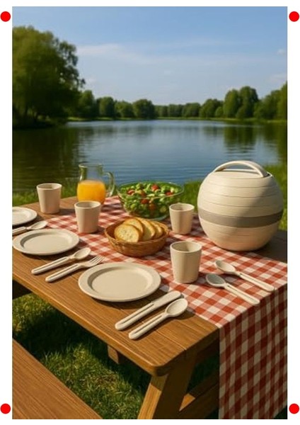 32 Parça 6 Kişilik Taşınabilir Küre Piknik Seti fırsatları