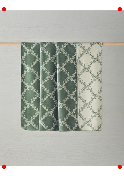 Ivy Trellis Desenli Pamuklu Tek Kişilik Battaniye - Yeşil fiyatları