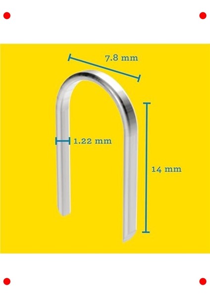 Kablo Zımba Teli - Tip 7, 14MM, Yuvarlak Sırtlı, 960 Adet fiyatları