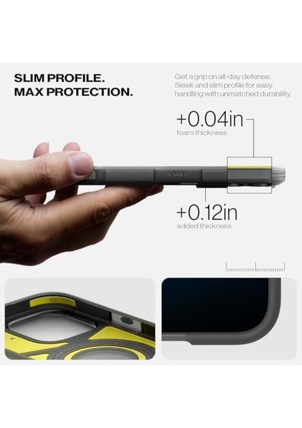 16 Pro Max Ekstra Dayanıklı Kılıf Tough Ai Hava Kanalı Teknolojisi™ Askeri Sınıf Koruma Magfit Kickstand&apos;lı Frost Çift Katman Kapak - ACS08502 fiyatları