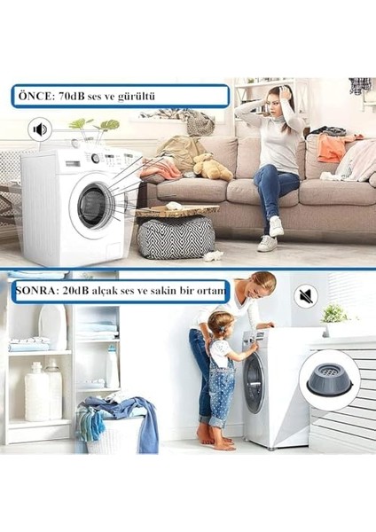 Çamaşır Makinesi Titreşim Gürültü Önleyici Mobilya Yükseltici Ayak Ped (4 Adet) fiyatları