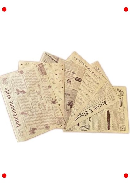 42 Adet Desenli Vintage Sunum ve Dekupaj Kağıdı