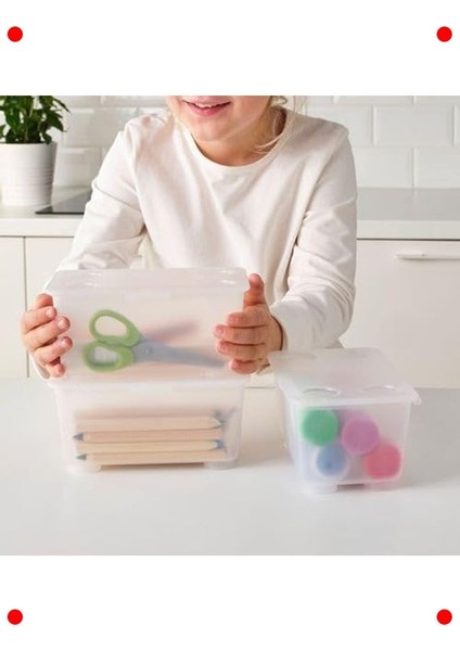 3'lü Kapaklı Şeffaf Saklama Kutuları - Beyaz fiyatları