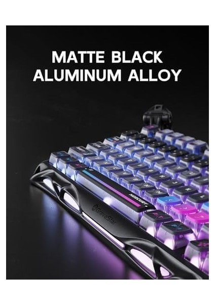 Mercury K1 Pro Rgb Kablosuz Mekanik Gaming Klavye Alüminyum Çerçeveli Ingilizce Q (Galaxy Siyah) modelleri