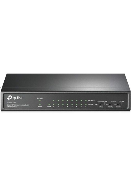 TL-SF1009P, 9-Port 10/100MBPS Desktop Switch With 8-Port Poe+