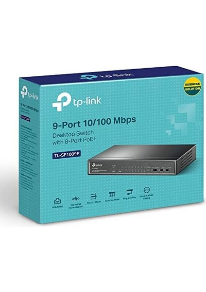 TL-SF1009P, 9-Port 10/100MBPS Desktop Switch With 8-Port Poe+ modelleri