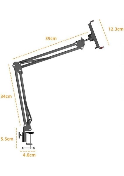 Mobile Teleskopik Masaüstü ve Yatak Için Telefon ve Tablet Tutucu, Yükseklik ve Açı Ayarlı Tablet Tutucu fiyatları