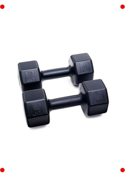 2 Adet 5 kg Siyah Dambıl Seti (Toplam 10 Kg)